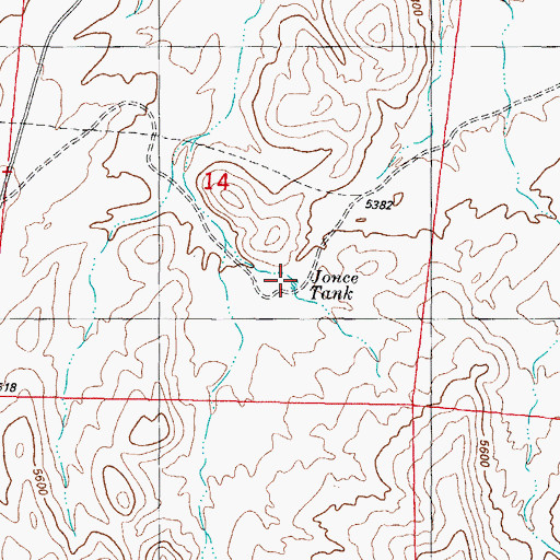 Topographic Map of Jonce Tank, NM