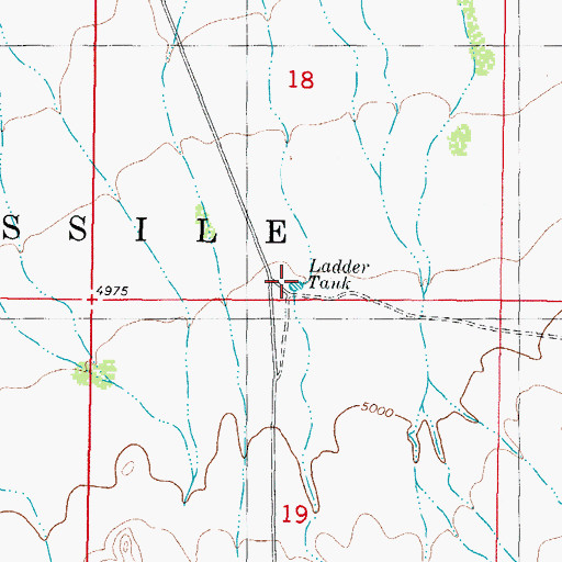 Topographic Map of Ladder Tank, NM