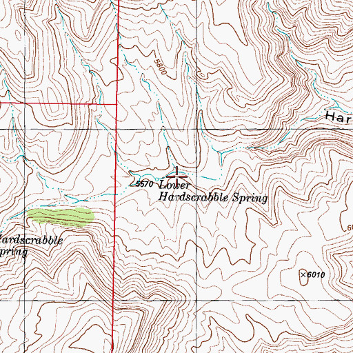 Topographic Map of Lower Hardscrabble Spring, NM