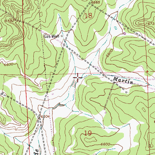 Topographic Map of Martin Glade, NM