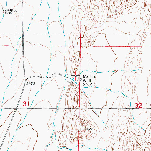 Topographic Map of Martin Well, NM