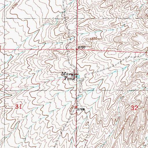 Topographic Map of Marys Tank, NM
