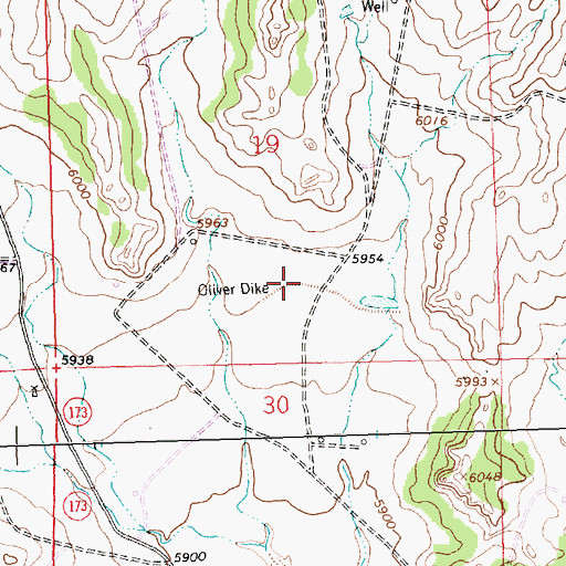 Topographic Map of Oliver Dike, NM