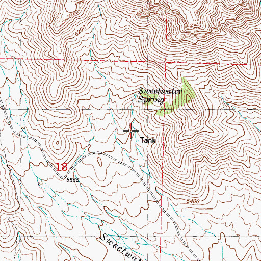 Topographic Map of Sweetwater Spring, NM