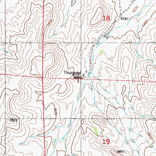 Topographic Map of Thurgood Well, NM