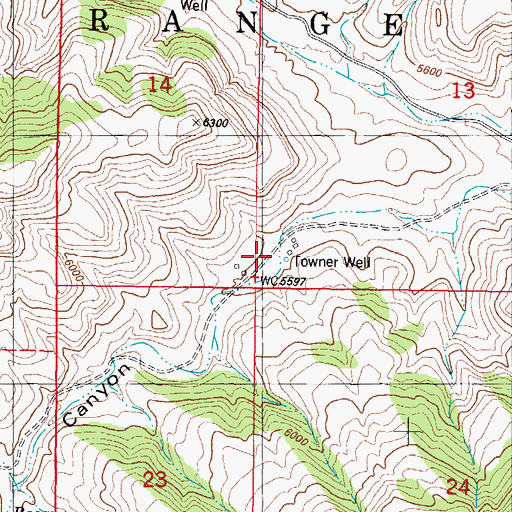 Topographic Map of Towner Well, NM