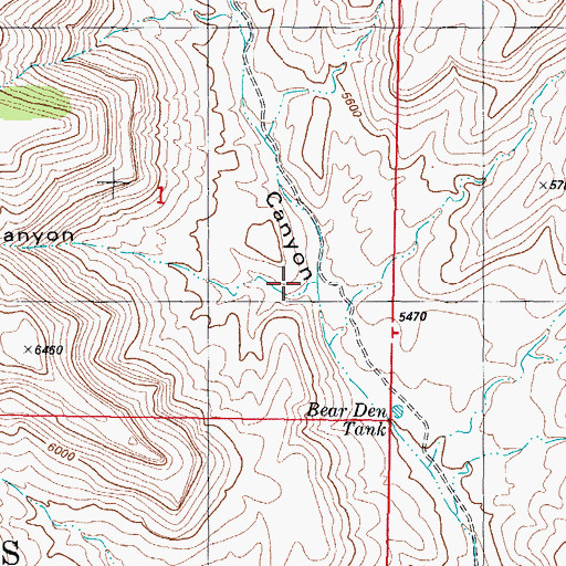 Topographic Map of Waterhole Canyon, NM