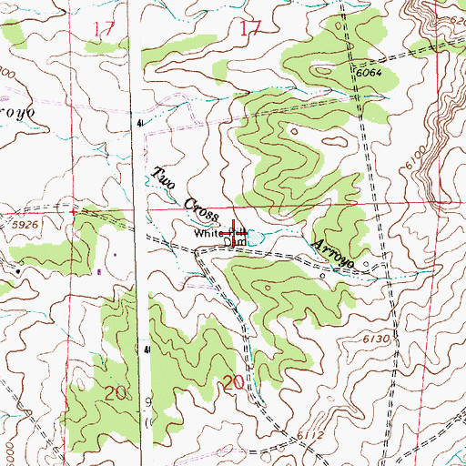 Topographic Map of White Hill Dam, NM