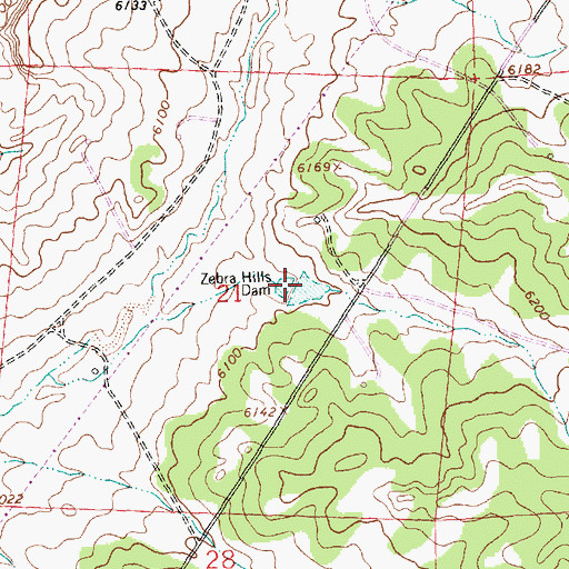 Topographic Map of Zebra Hills Dam, NM