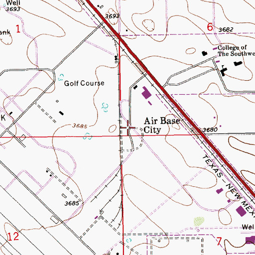 Topographic Map of Air Base City, NM