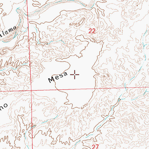 Topographic Map of Alamo Mesa, NM
