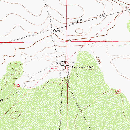 Topographic Map of Andrews Place, NM