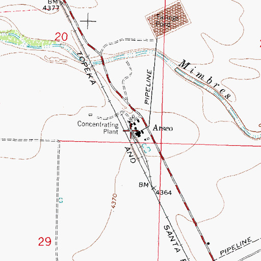 Topographic Map of Asarco Mill, NM