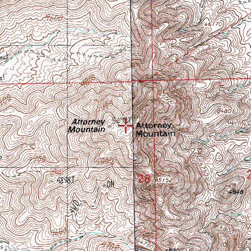 Topographic Map of Attorney Mountain, NM