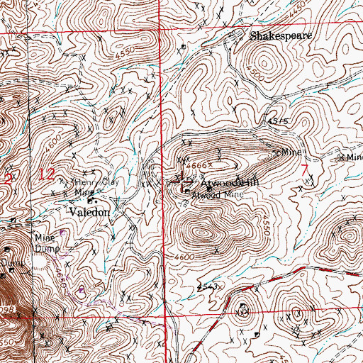 Topographic Map of Atwood Hill, NM