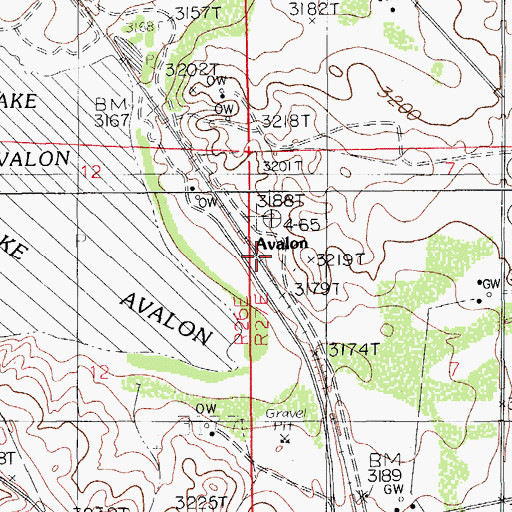 Topographic Map of Avalon, NM