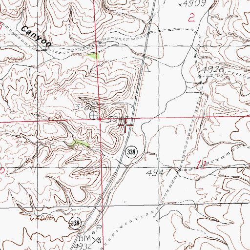 Topographic Map of Birchfield, NM
