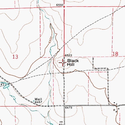 Topographic Map of Black Hill, NM