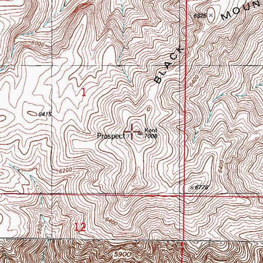 Topographic Map of Black Mountain, NM