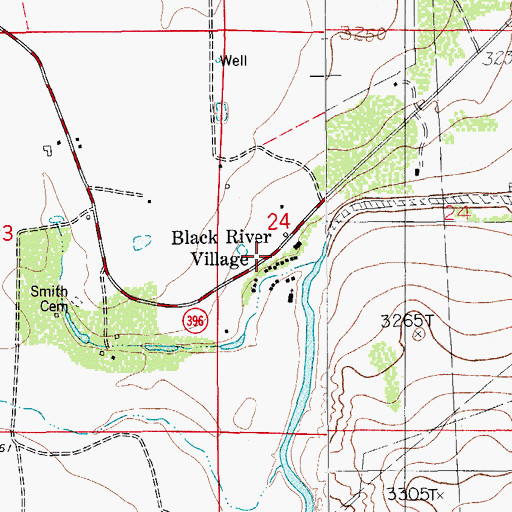 Topographic Map of Black River Village, NM