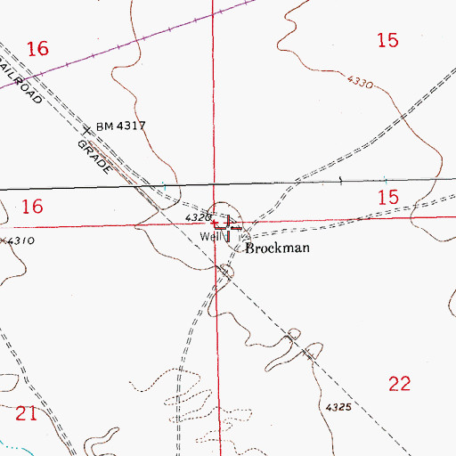 Topographic Map of Brockman, NM