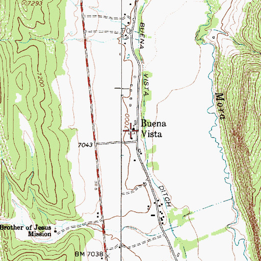 Topographic Map of Buena Vista, NM