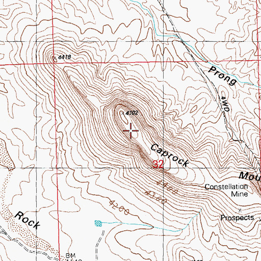Topographic Map of Caprock Mountain, NM