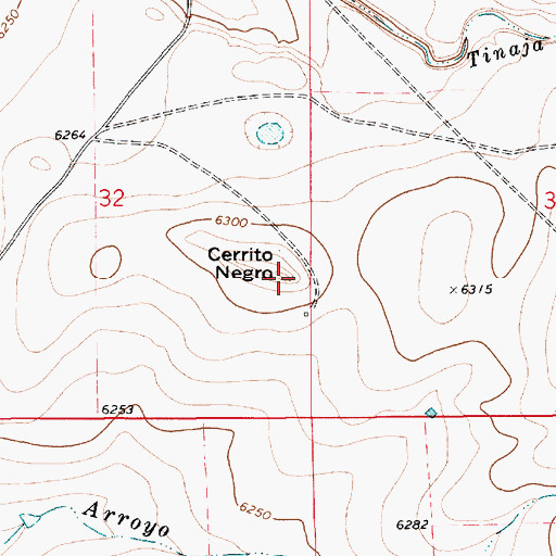 Topographic Map of Cerriot Negro, NM