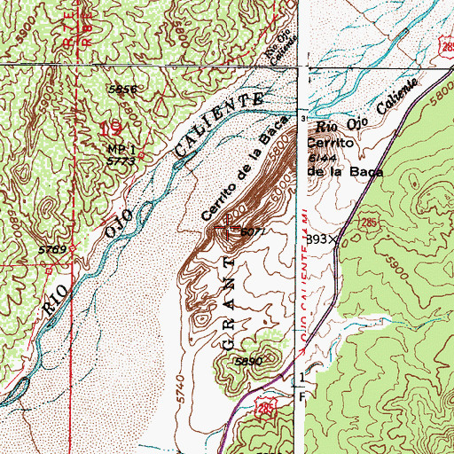 Topographic Map of Cerrito de la Baca, NM