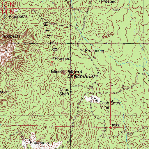 Topographic Map of Mount Chalchihuitl, NM