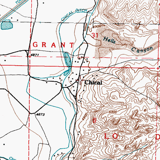 Topographic Map of Chical, NM