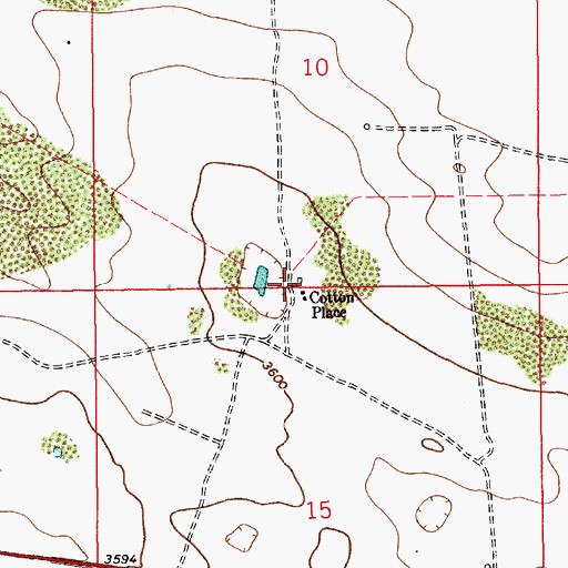 Topographic Map of Cotton Place, NM