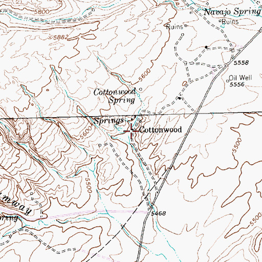 Topographic Map of Cottonwood, NM