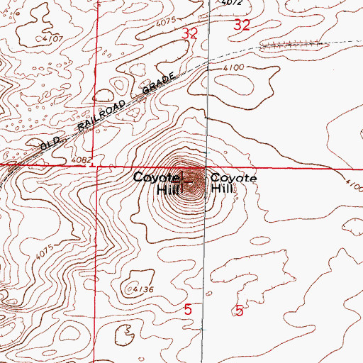 Topographic Map of Coyote Hill, NM