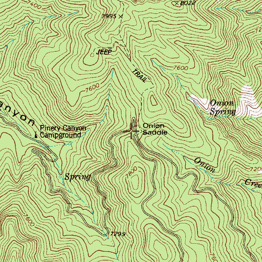 Topographic Map of Onion Saddle, AZ