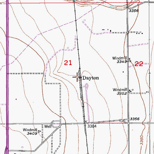 Topographic Map of Dayton, NM