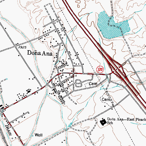 Topographic Map of Doa Ana, NM