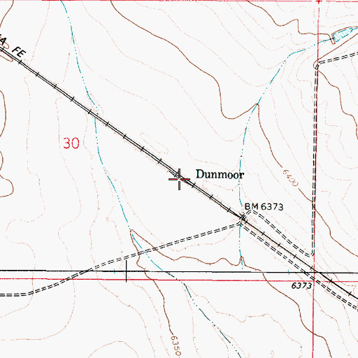 Topographic Map of Dummoor, NM