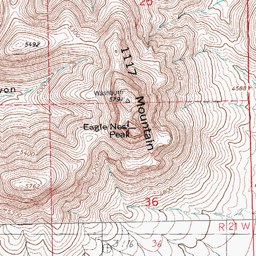 Topographic Map of Eagle Nest Peak, NM