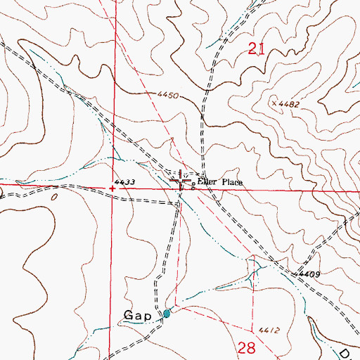 Topographic Map of Eller Place, NM
