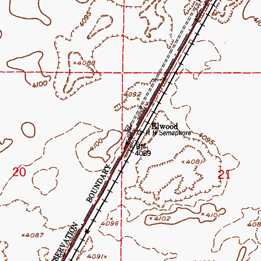 Topographic Map of Elwood, NM