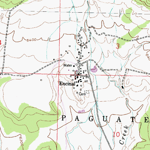 Topographic Map of Encinal, NM