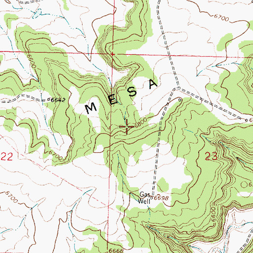 Topographic Map of Encinada Mesa, NM