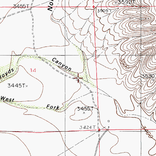 Topographic Map of Four Forks, NM