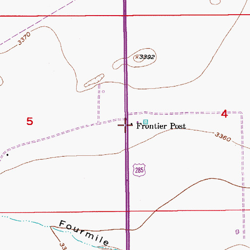 Topographic Map of Frontier Post, NM