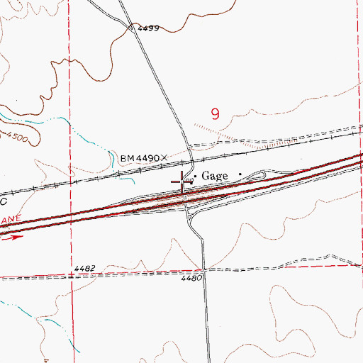 Topographic Map of Gage, NM