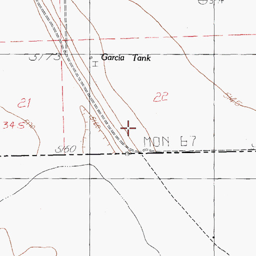Topographic Map of Garcia, NM