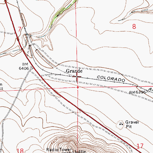 Topographic Map of Grande, NM