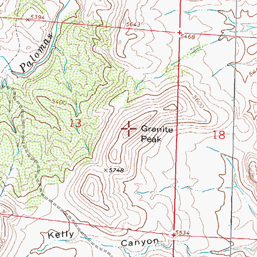 Topographic Map of Granite Peak, NM
