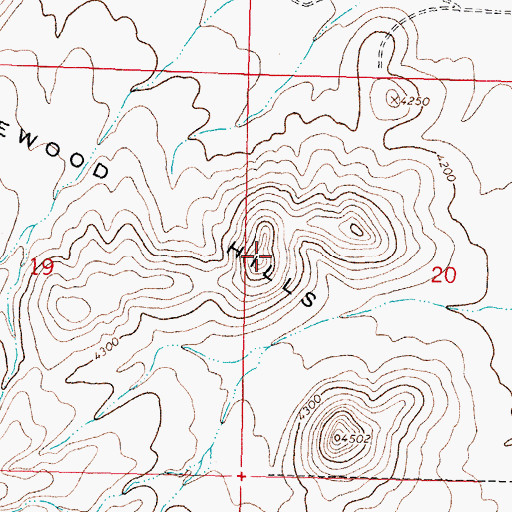 Topographic Map of Greasewood Hills, NM